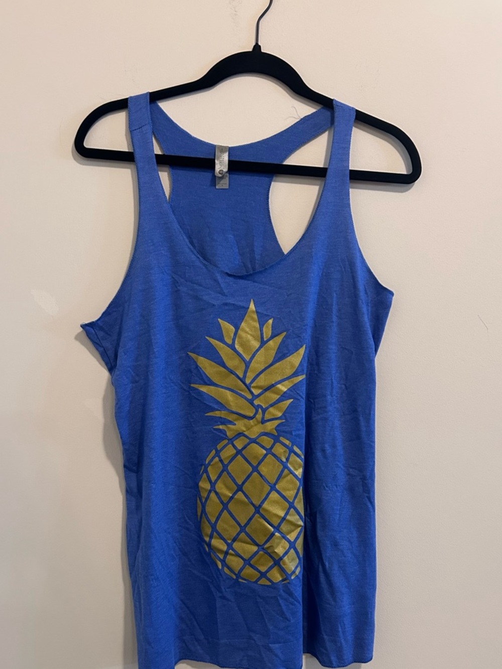 Next Level Apparel Blue Racerback Pineapple Workout Tank Top